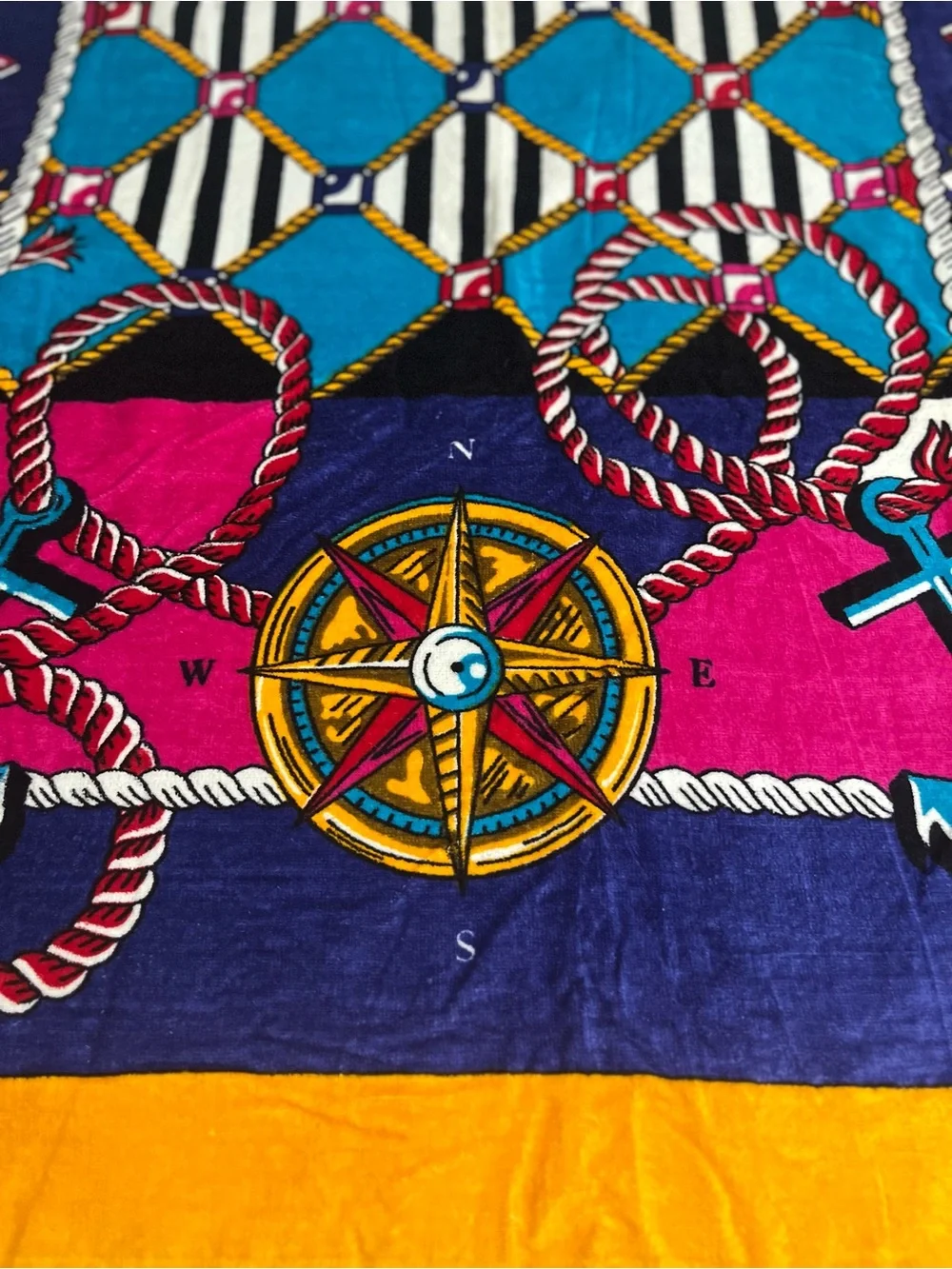 Macy's vintage beach towel nautical theme